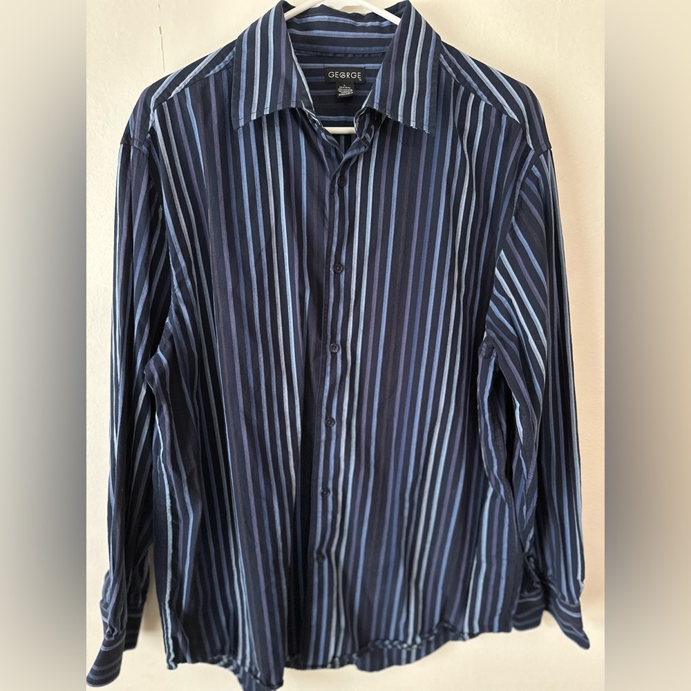 Blue striped button down